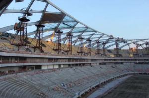 Imagem da notícia - Obra da Arena da Amazônia chega a 86,98% com colocação da membrana na estrutura metálica