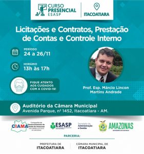 Imagem da notícia - Governo do Estado oferece curso de Licitação e Contratos, Prestação de Contas e Controle Interno, em Itacoatiara
