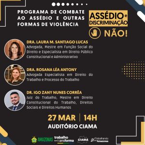 Imagem da notícia - Ciama promove palestras sobre o combate ao assédio e outras formas de violência